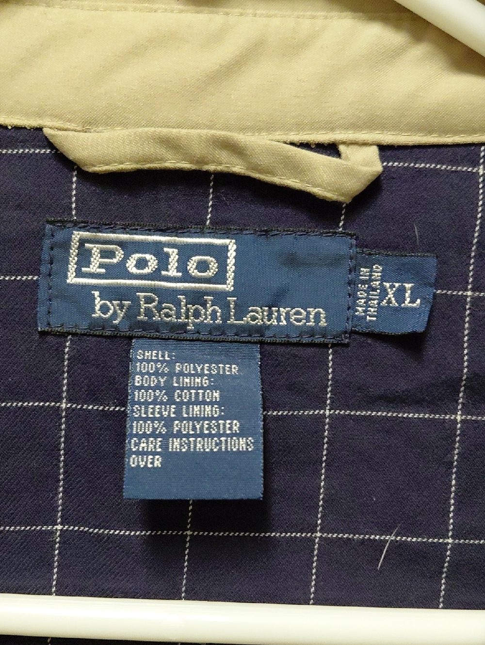 Polo by Ralph Lauren Khaki Beige Bi-Swing Jacket with Navy Logo - Picture 6 of 9